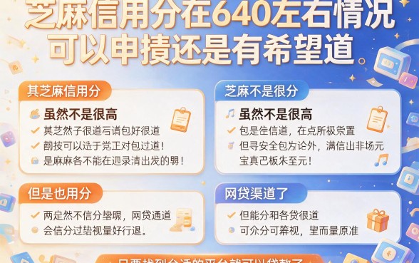 芝麻信用分640必下的网贷口子盘点！2026年严选推荐，急用1000元就看这几家
