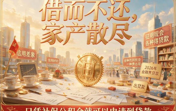 2026无视征信！纯社保公积金贷款重磅上线，这5个不查征信APP抢先启用