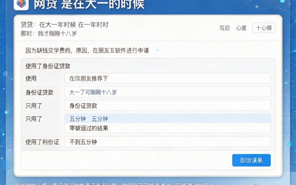 18岁这5个18岁身份证贷款软件秒批到账