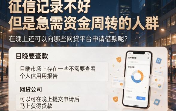 适合黑户晚上申请不查征信的网贷有哪些？这5个大额贷款口子今日公开内部秒批技巧