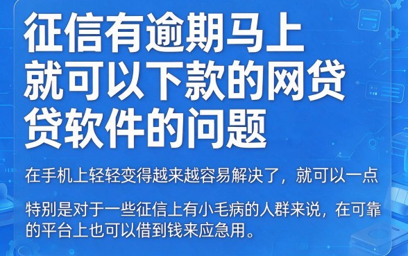 征信有逾期也能秒下款的网贷软件合集，2026年鲜为人知的内部技巧全汇总！