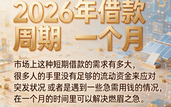2026年借款周期一个月的口子精选！急用7000元这5个口子真的合适