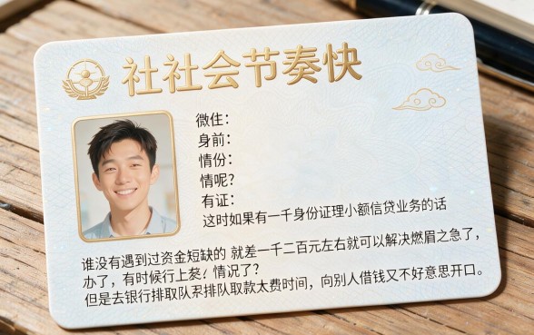 只凭身份证贷款1000，2026实测这5个低门槛秒批平台！