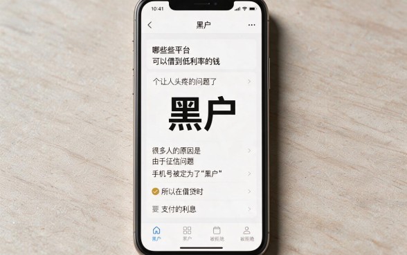 黑户手机上哪个平台借钱利息少？这些隐藏好物多数人不知道！