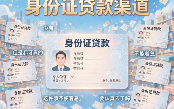 身份证贷款口子推荐5个凭身份证就能贷30000的口子
