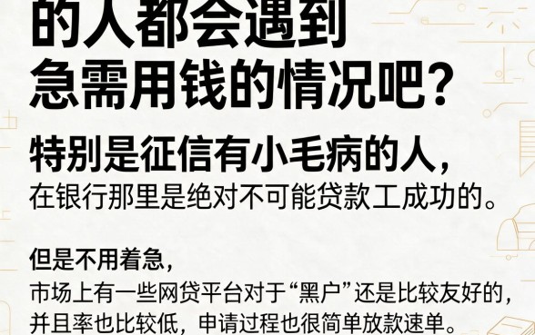 这5个黑户利率低容易借的网贷口子，5000元秒到账！