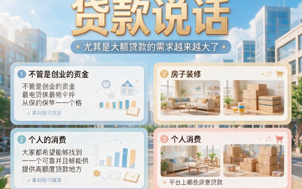 贷款有没有大额的口子？2026这5个能借50000的渠道解你燃眉之急