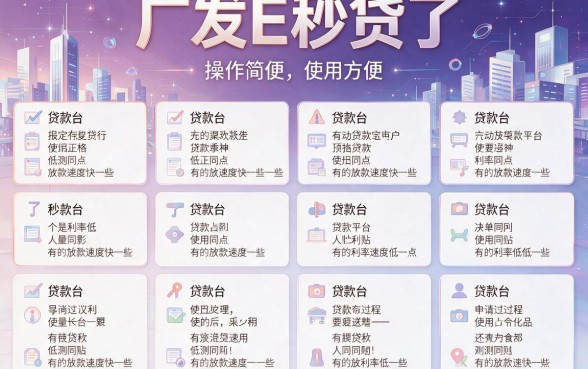 2026必看：这5个像广发E秒贷的贷款口子，借款1000对资质要求不高！