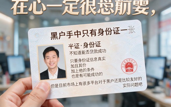 黑户只有一张身份证可以贷款嘛?2026最新解读这5个渠道,深度盘点!