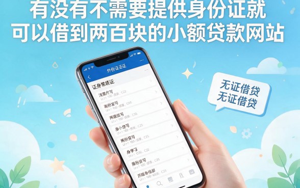不上传身份证也能借！200起批、最高4000元，这5个借钱口子2026额度飙升