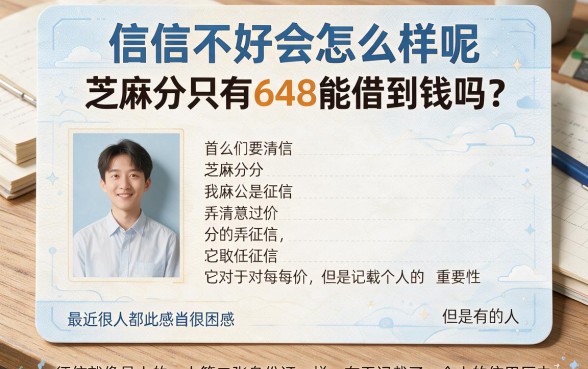 征信黑、征信烂、芝麻分648，到底还能不能借到钱？一文讲透核心要点
