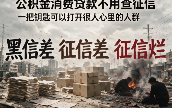 征信黑、征信烂也能办？公积金消费贷不查征信的内幕与细节揭秘