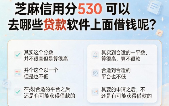 芝麻信用分530分也能下款？2026最新贷款软件实测盘点来了！