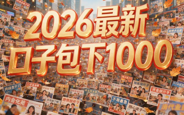 2026最新口子包下1000，2026年少有人知的通道速看！