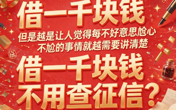 征信黑了、花了、烂了还能借一千？不看征信的贷款口子真相大揭秘