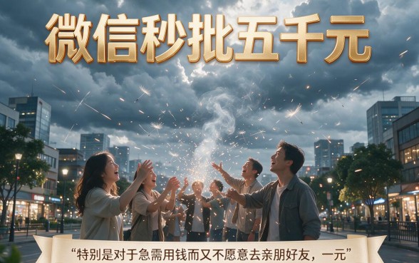 微信秒批5000的口子来了！4月精选5个不查征信、不看负债的急速放款通道