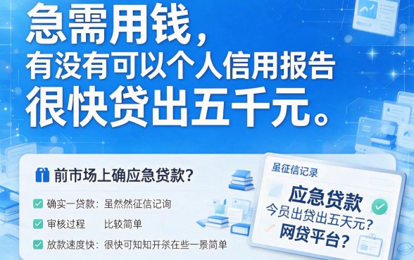 2026年万人亲测！这5个对征信要求不高的借钱软件，不查征信网贷应急包下5000