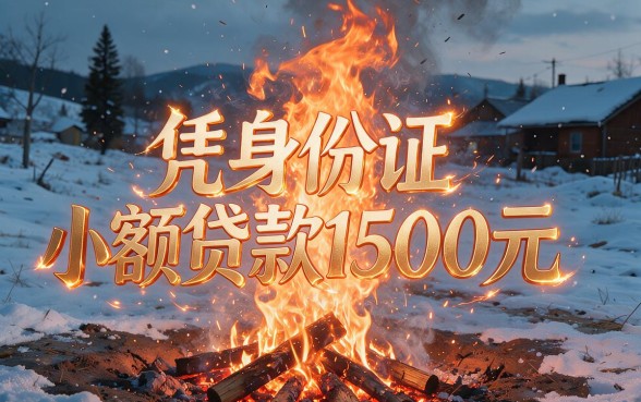 凭身份证小额贷款1500起，今日严选这些用身份证能借9000的靠谱口子