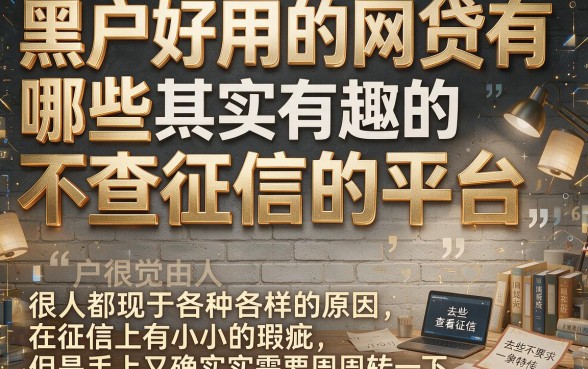 适合黑户2026前人总结：5家不查征信的网贷平台，短期周转超好用