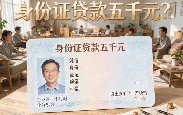 身份证贷款5000到1万容易吗？盘点5个门槛低、不上征信的网贷平台