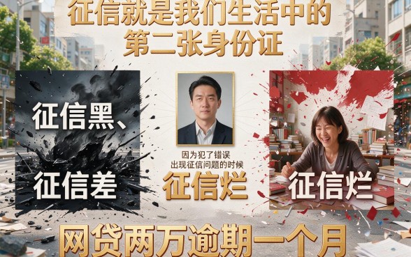 征信烂了、征信黑、征信不好？网贷2万逾期1个月也别慌，2026年必用的5个翻身方法全在这儿！
