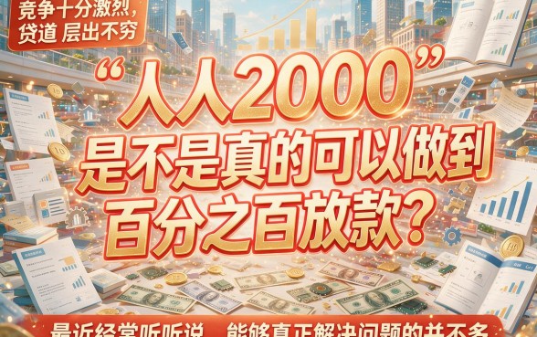 2026必下！人人2000起，这5个100%能下款的口子无视征信，借钱10000轻松到手