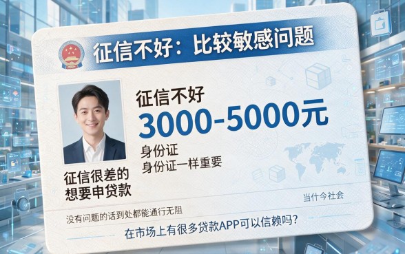 征信黑、不好、烂都能借！这5款3到5千贷款软件你发现了吗？