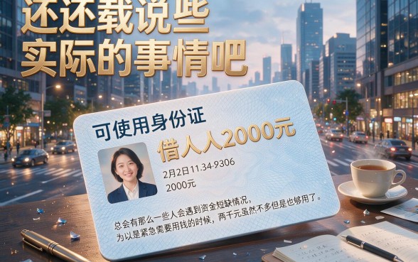 急需用钱必看！2026年怎样能用身份证借钱人人2000？这5个对身份证要求不高的借款1000APP体验超棒