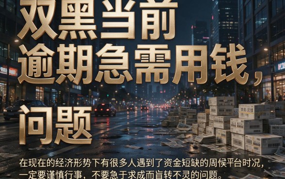 双黑当前逾期急需用钱？这5个门槛低的口子能解燃眉之急，借30000不难