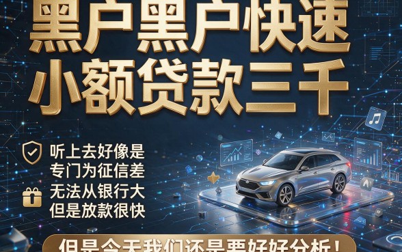 适合黑户3000元快速小额贷款今日解密，精心汇集都在这里！