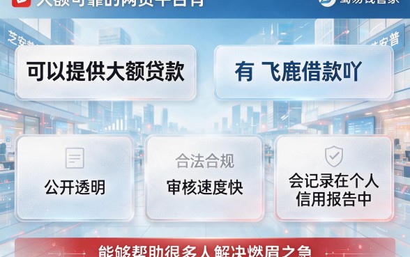 存在信息差！2026年这5个大额靠谱网贷口子，你知道几个？