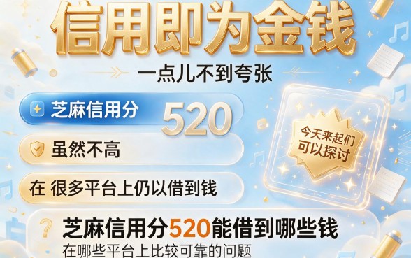 芝麻信用分520也能借！2026速领这5个可贷50000的APP