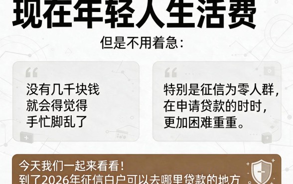 2026征信白户哪里可以贷款？这5个轻松操作别错过，顺便推荐几款能借2000的APP