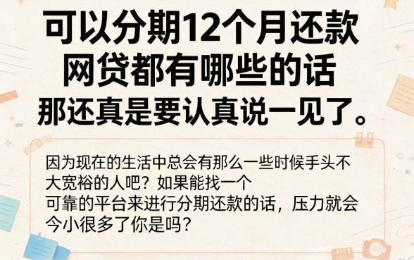 可以分12期还款的网贷有哪些？这5个平台深度盘点！