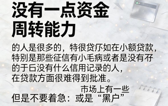 适合黑户2026年首次公开无视黑白、不查征信的小额贷款渠道