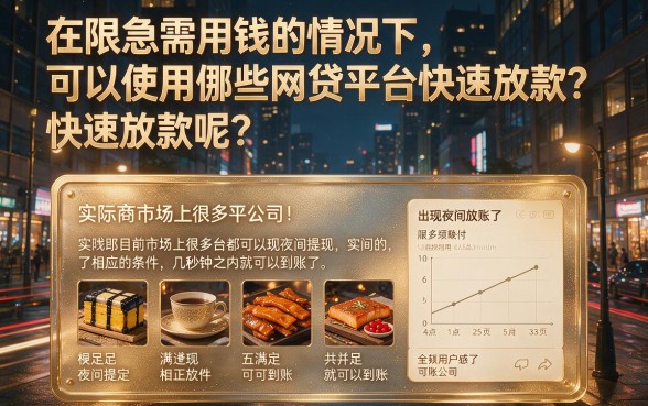 急用钱别慌！2026这5个网贷晚上能放款9000，体验太舒服了