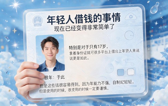 17岁凭身份证借钱终于搞懂!这5个正规平台17岁也能借3000