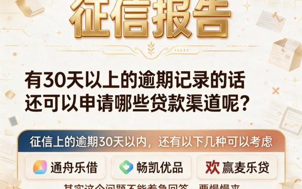 征信有逾期30天也能借!2026最新5个口子,1000元秒到账必看窍门