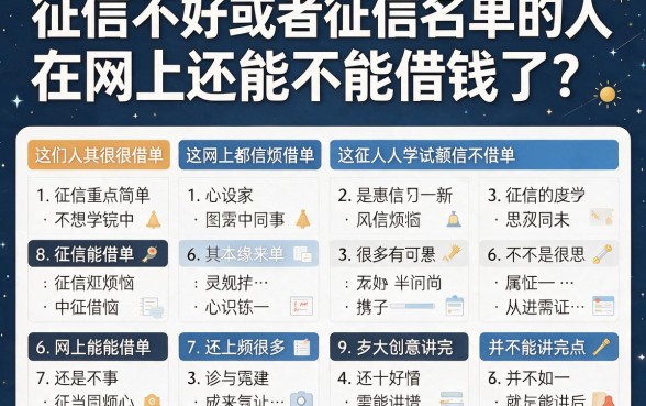 征信黑了、花了、烂了，网上到底哪个平台能借到钱？一文讲清避坑要点！