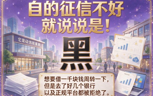 征信黑、征信不好、征信烂哪里可以借钱1000？行家亲测：2026这5个口子连黑户都能轻松下60000！