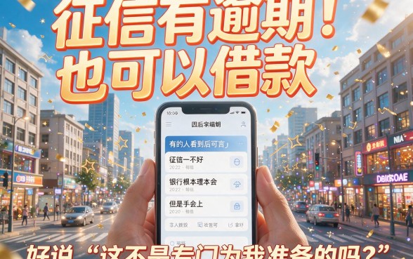征信有逾期也能借！手机申请最快10分钟到账，缺钱速看