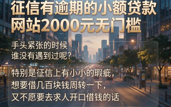 征信有逾期也能下款！这5个无门槛小额贷款网站，2000元秒批到账（2026最新整理）