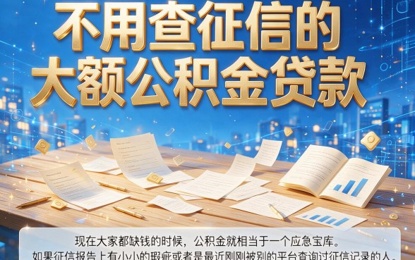 公积金大额贷款不查征信!这5个无视征信、额度50000的口子值得收藏