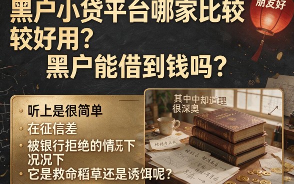 黑户小贷平台哪个好借款？实测这几个黑户可以借到钱的口子