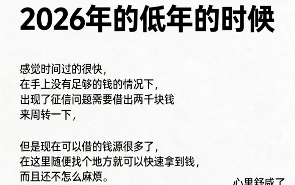 2026征信花急需2000的贷款？实测这5个借钱APP，1000元秒到账通过率高！