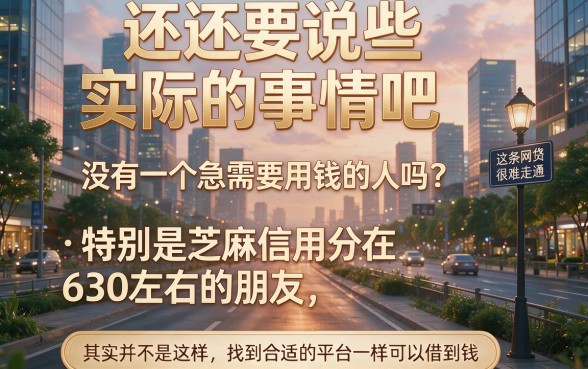 芝麻信用分630必看！2026年这5个网贷平台通过率高，黑户也能有选择余地！