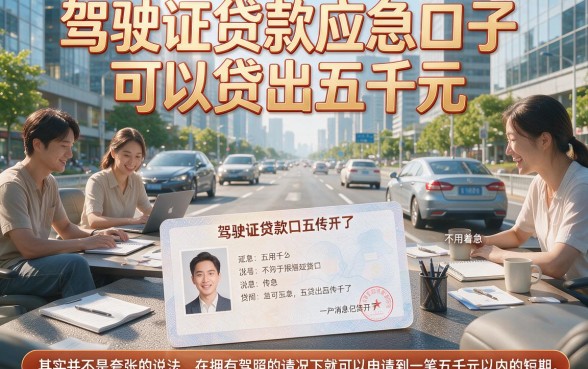 2026内幕揭秘!驾驶证贷款应急口子包下5000,这5个要求不高的借钱渠道整体很顺畅