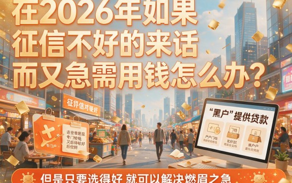 2026急用钱征信不好秒下款攻略：黑户2026也能秒批的5个应急借款App