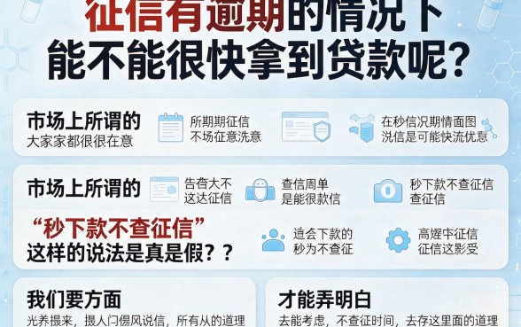 亲测有效！征信有逾期也能秒下款，不查征信干货分享