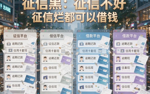 征信黑、征信不好、征信烂也能借到钱的借款平台，到底是不是忽悠？一文讲透